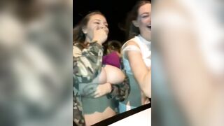 Stupid Girls Flash Tits And Suck It