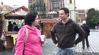 Granny Tourist Gets Picked Up And Pounded