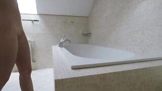 Young Girl With Big Ass Rides On Dildo In Hotel Bathroom - Mini Diva