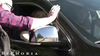 Biphoria - Hitchhiker Picked Up By Wild Bisexual Couple
