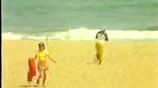 White Girl On African Beach Vintage
