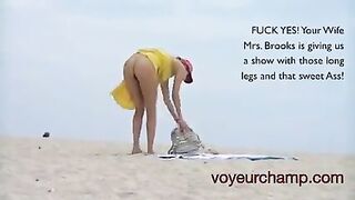 Voyeurchamp.com - Mrs.brooks Nude Beach Setup By Hubby!