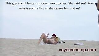 Voyeurchamp.com - Mrs.brooks Nude Beach Setup By Hubby!