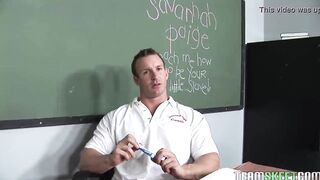 Big Titty Brunette Schoolgirl Gets Her Ass Spanked By Her Prof