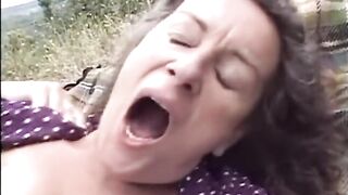 Hairy Mature Bitch Fucked Outside
