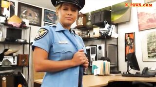 Huge Boobs Police Officer Fucked At The Pawnshop For Money