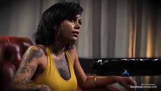 Tattooed 21yo Gangbanged And Filled With Cum