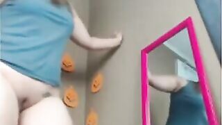 Extreme Standing Squirt X4 On Mirror