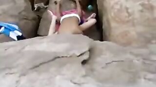 Behind Goa Beach Rocks Hidden