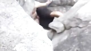 Behind Goa Beach Rocks Hidden