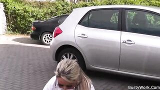 Chubby Women At Work Spreads Legs For Big Cock