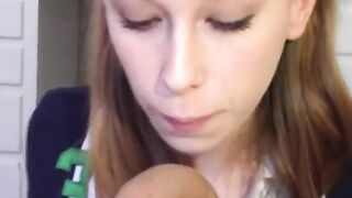 Sexy Camgirl Gives Her Boyfriend An Intimate Closeup Pov Blowjob