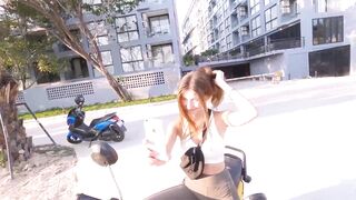 Tourist Fell For My Motorbike And Got Hot Sex And Cum On Her Chest