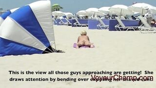 Voyeurchamp - Exhibitionist Wife Mrs Kiss Beach Voyeur Pov!