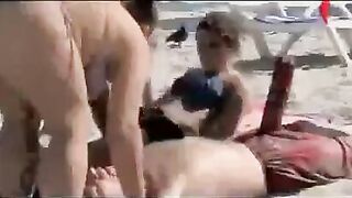 Man With A Giant Cock On The Beach Makes Women Speechless