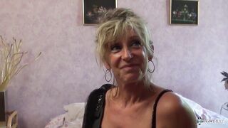 La Cochonne - Mature Blonde French Newbie Gets Cum Covered