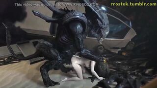 Zero-suit Samus Aran Dominated By Xenomorph Dick