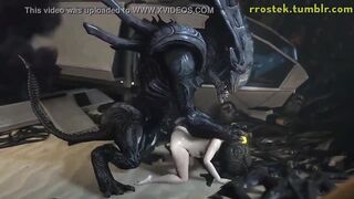 Zero-suit Samus Aran Dominated By Xenomorph Dick