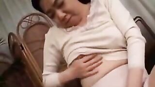 Mature Japanese Granny Masturbates