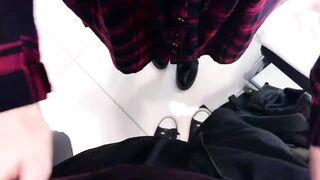 Cute Schoolgirl Does Public Blowjob In Fitting Room - Amateur Teen Reislin