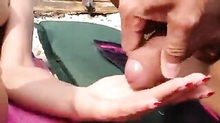 Cum Eating On The Beach