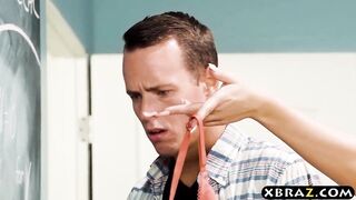 Math Teacher Blonde Gives Guy Student New Incentive