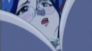 Office Girl Squeezes Cock Between Anime Boobs