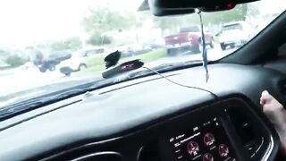 Busty Hairy Girl Masturbates In The Car