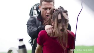 Sexy Chick Waits For Help And A Bright Orgasm In Doggy Style