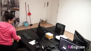 Cleaning Lady Was Tidying Up Our Studios, But Julius Was Waiting For Her