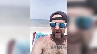 Slut Gets Super Wet Touching Her Hairy Pussy At The Public Beach