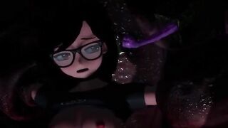 [mmd R-18] Sexy Nerdy Girl Gets Groped And Creamed By T. Demon