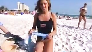 Public Nudity 10: She Strips In Front Of Friends For A Bet