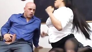 Busty Milf Has Sex In Black Crotchless Nylons