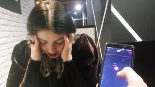 Making Girlfriend Cum In Public Restaurant