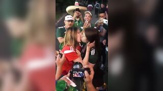 World Cup 2018. Russian And Mexican Girls Kiss