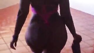 Big Ass Black Milf Walking Around Hotel
