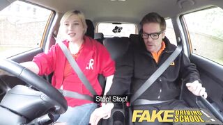 Fake Driving School Back Seat Pussy Squirting And Creampie