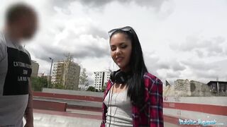 Public Agent Apolonia Lapiedra Fucked On Stairs As Boyfriend Waits