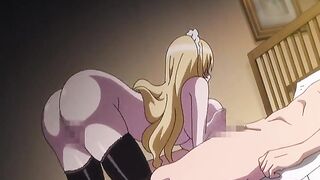 Blonde Hentai Maid Rides Hard Cock