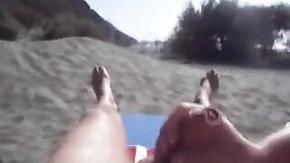 Amateur Handjob On The Beach