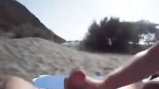 Amateur Handjob On The Beach