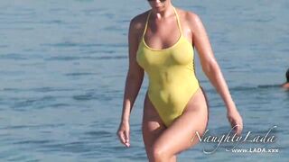 Sheer When Wet Swimwear And Flashing