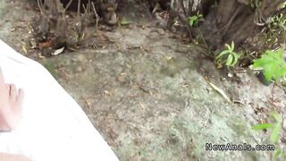Brunette Gf Anal Fucked Outdoor In Woods Pov
