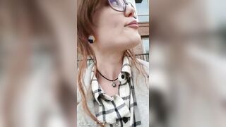 Dirty Redhead Masturbates In The Back Seat