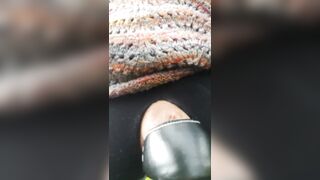 Little Wet Kitty Spreads Her Lips Open Wide On Her Bike Seat Out In Public!