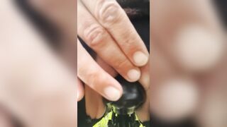 Little Wet Kitty Spreads Her Lips Open Wide On Her Bike Seat Out In Public!