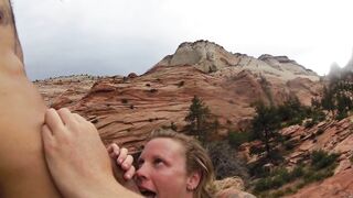 Amateur Outdoors Sloppy Blowjob & Swallow