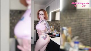 Busty Redhead Dances Naked On Kitchen - Soft Erotica