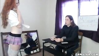 Redhead Student In Miniskirt Fucks Her Teacher (roleplay)